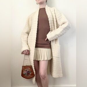 Vintage 1970s Wool Blend Duster Cardigan Sweater